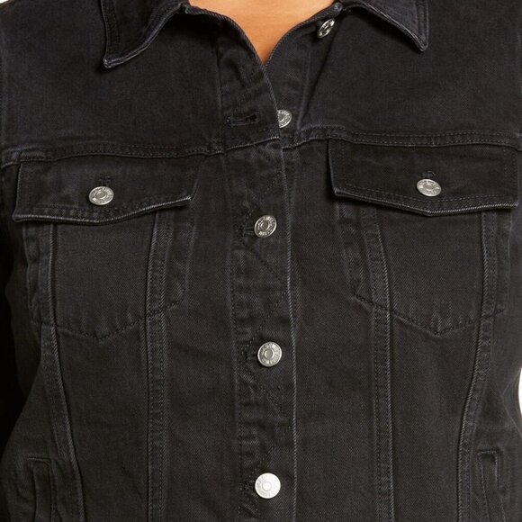 Madewell Denim Jacket 1X PLUS Womens Black Cotton Lunar Wash Jean Classic - Picture 5 of 6